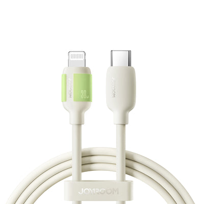 S-A53 Fluorescence series cable Type-C to Type-C 60W/Type-C to Lightning 30W/Lightning 3A/Type-C 3A Cable 1.2m/2m beige