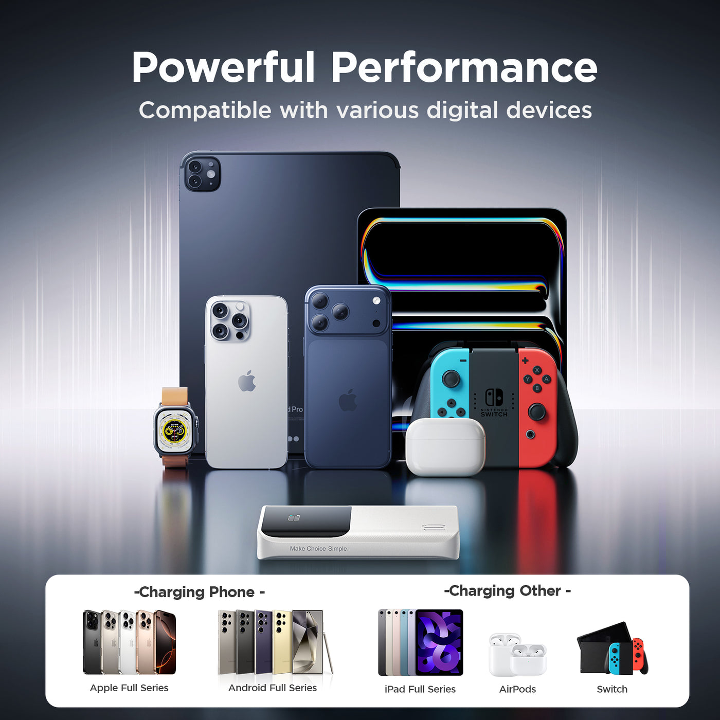 JR-QP191 Mini Star Series Mini 22.5W Digital Display Fast Charging Power Bank 10,000mAh