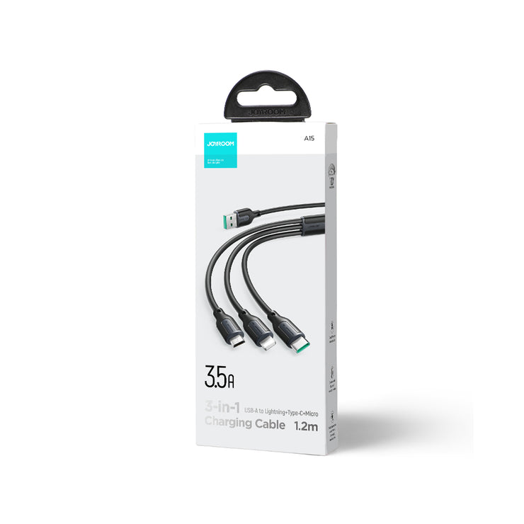 S-1T3018A15 3.5A 3.5A  Lightning+Type-C+Micro 3-in-1 Charging Cable 0.3M/1.2M/2M