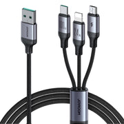 SA21-1T3 Speedy Series 100W 3-in-1 Fast Charging Cable ( L+C+M) 1.2m-Black