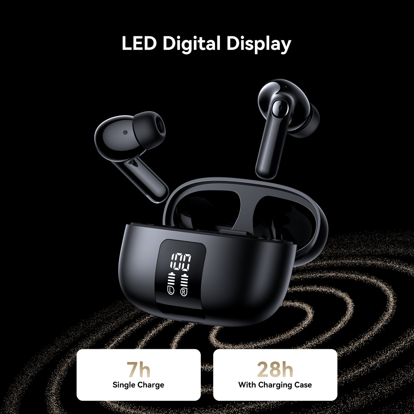 JR-FN3 ANC+ENC True Wireless Bluetooth Earphones Black