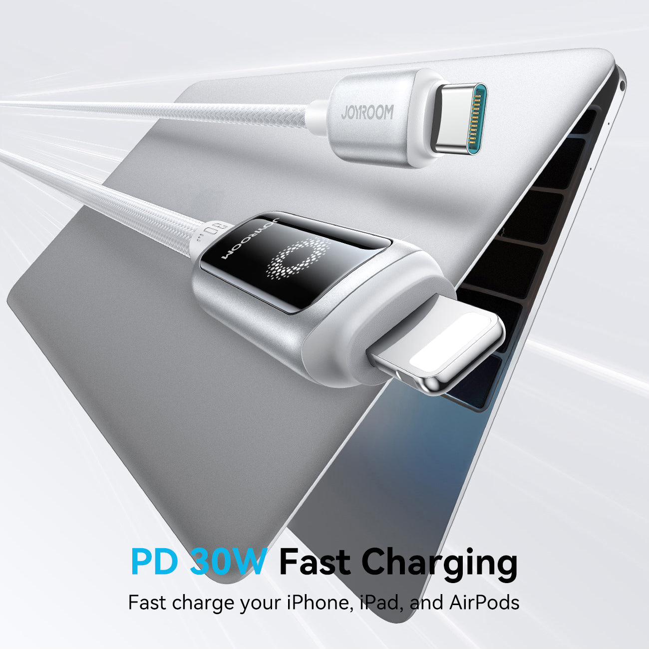 S-A55 100W/66W/30W/3A CC/CL/Type c/Lightning StarFlight Series 3A Auto Power-Off Fast Charging Data Cable 1.2m