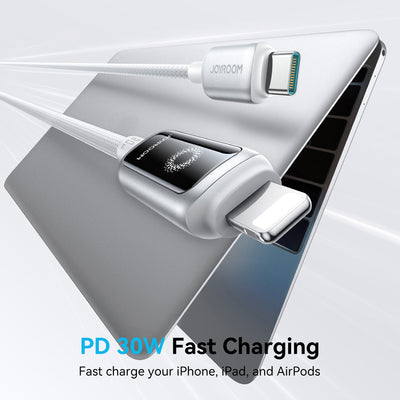 S-A55 100W/66W/30W/3A CC/CL/Type c/Lightning StarFlight Series 3A Auto Power-Off Fast Charging Data Cable 1.2m