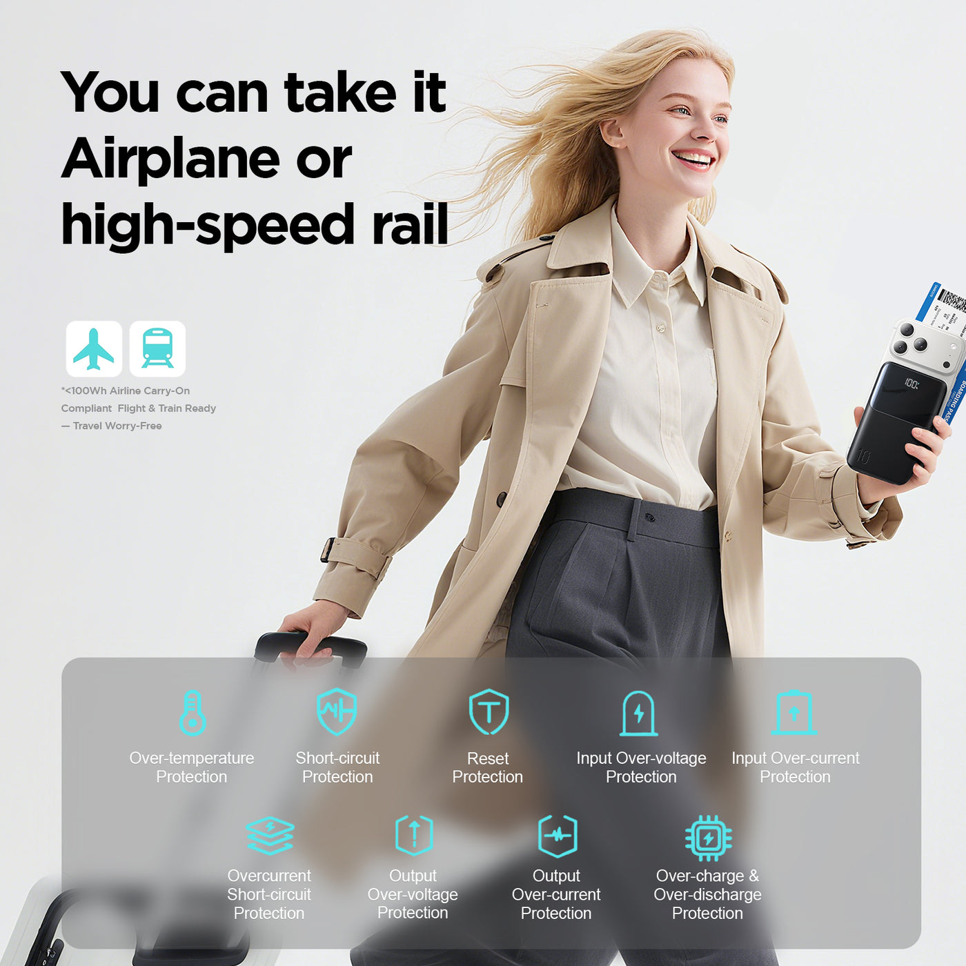 JR-QP191 Mini Star Series Mini 22.5W Digital Display Fast Charging Power Bank 10,000mAh