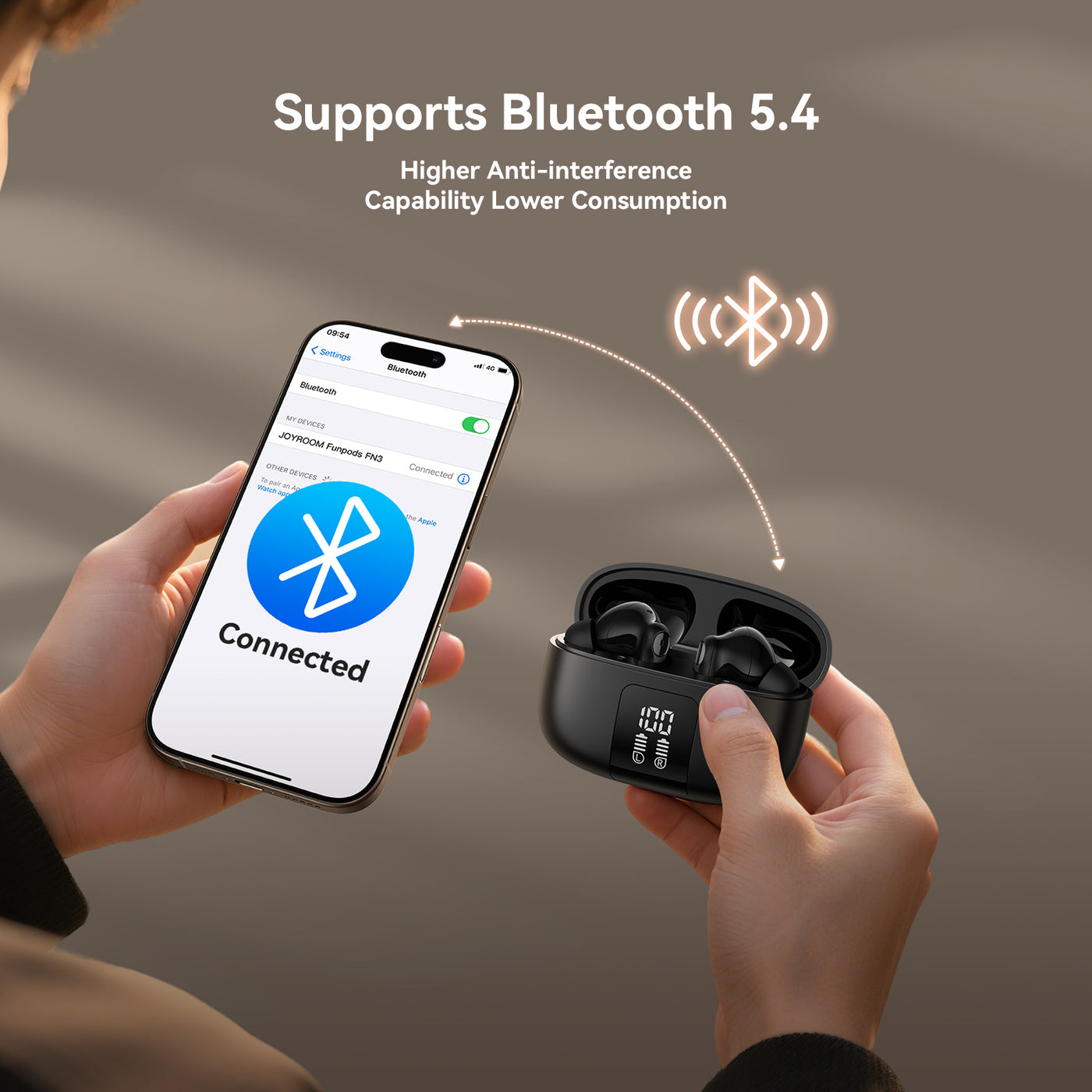 JR-FN3 ANC+ENC True Wireless Bluetooth Earphones Black