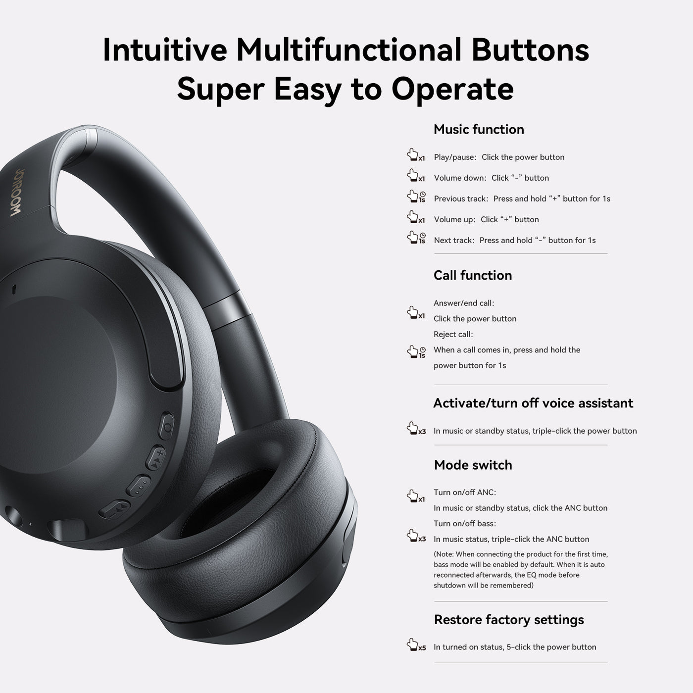 JR-JH2 ANC Wireless Headphones