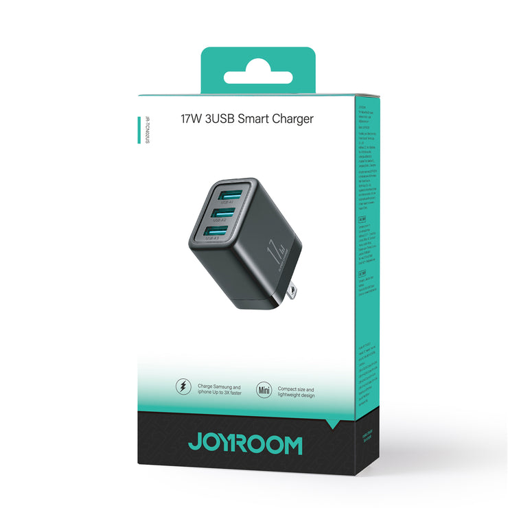 JR-TCN02 3.4A 3USB Charger-Black EU/UK/US