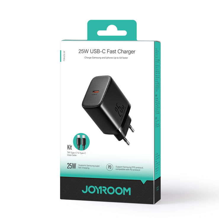 TCF11 PD 25W Mini intelligent fast charger with C TO C cable  EU/UK/US