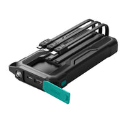 JR-L016 2.4A Power Bank with Built in 3in1 Cables 10000mAh-Black