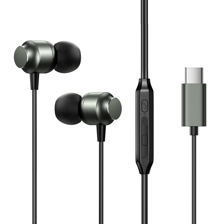 JR-EC06 TYPE-C Series In-Ear Metal Wired Earbuds Silver/Gray