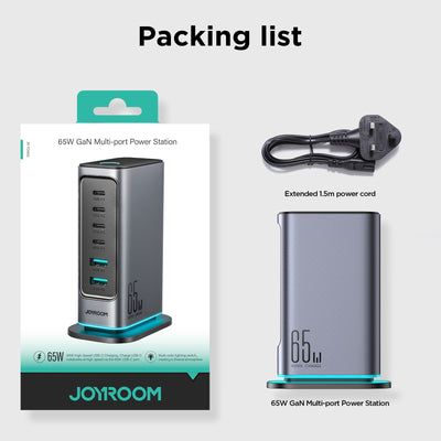 JR-TCM02 65W Multi-port Charger-Dark Gray