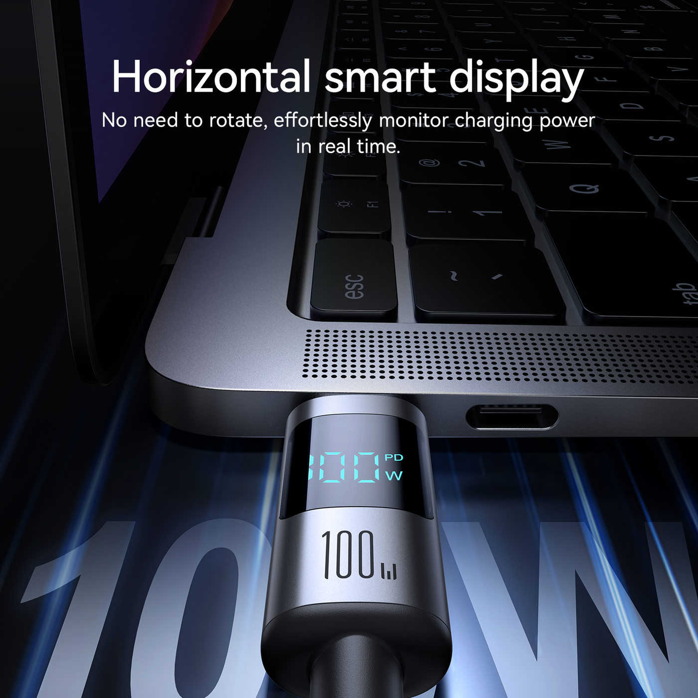 S-A16 Pro 100W/66W/30W/3A CC/CL/Type c/Lightning Digital Display Fast Charging Data Cable 1.2m-Black