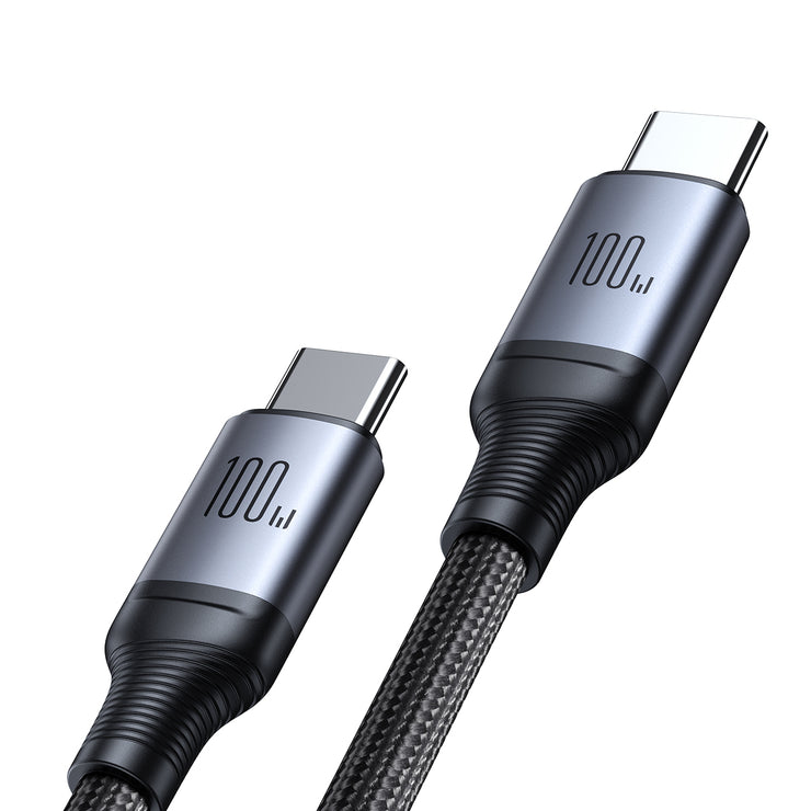 SA21-1T2 Speedy Series 100W 2-in-1 Fast Charging Cable (Type-C to C+C) 1.5m-Black
