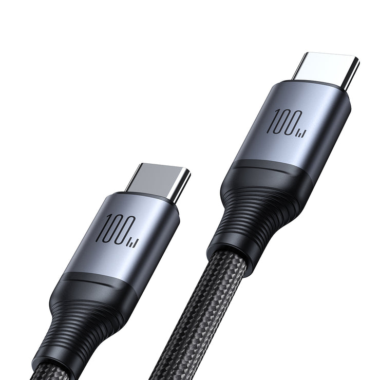 SA21-1T2 Speedy Series 100W 2-in-1 Fast Charging Cable (Type-C to C+C) 1.5m-Black