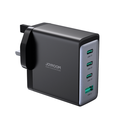 JR-TCG04 100W 3C1A Fast Charger-Black+100W C to C Cable 1.2m-Black -US/UK/EU