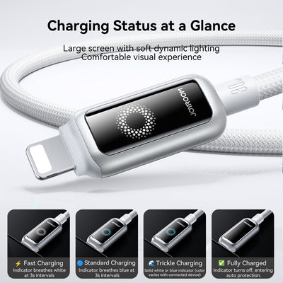 S-A55 100W/66W/30W/3A CC/CL/Type c/Lightning StarFlight Series 3A Auto Power-Off Fast Charging Data Cable 1.2m
