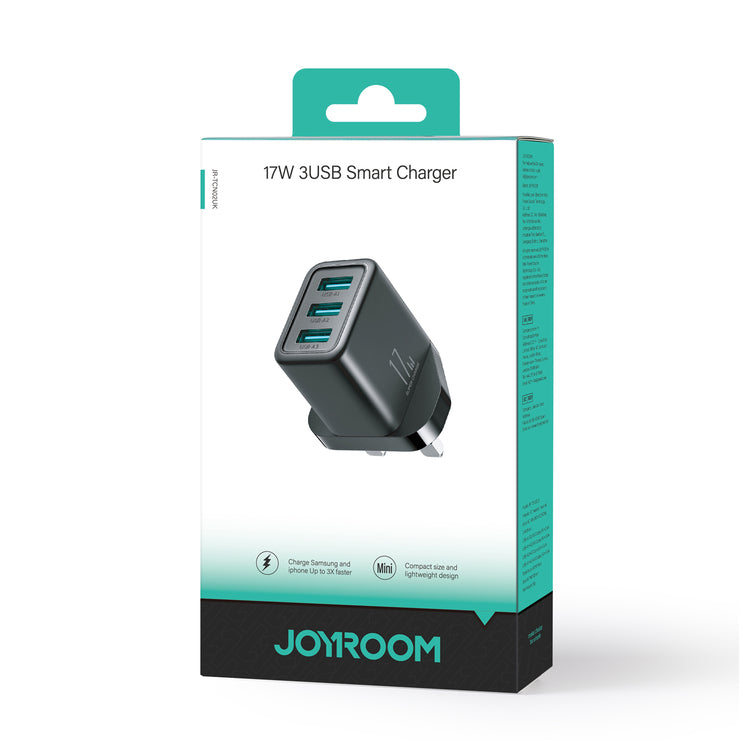 JR-TCN02 3.4A 3USB Charger-Black EU/UK/US