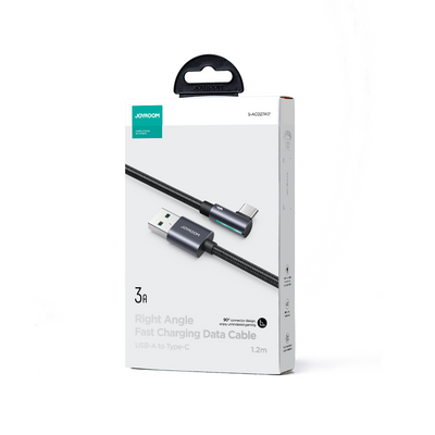 S-AC027A17/S-AL012A17 3A/2.4A Type-C/Lightning Right Angle Fast Charging Data Cable 1.2M/2M