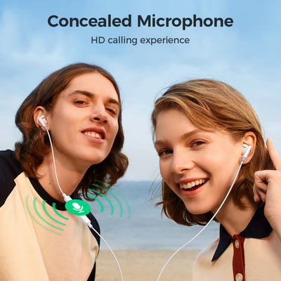 JR-EW01 3.5MM Wired Series Half In-Ear Wired Earphones white/black