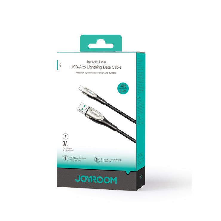 SA27-AL3/SA27-AC3 3A Fast Charging Data Cable (Lightning/Type-C)) 1.2m/2m/3m-Black