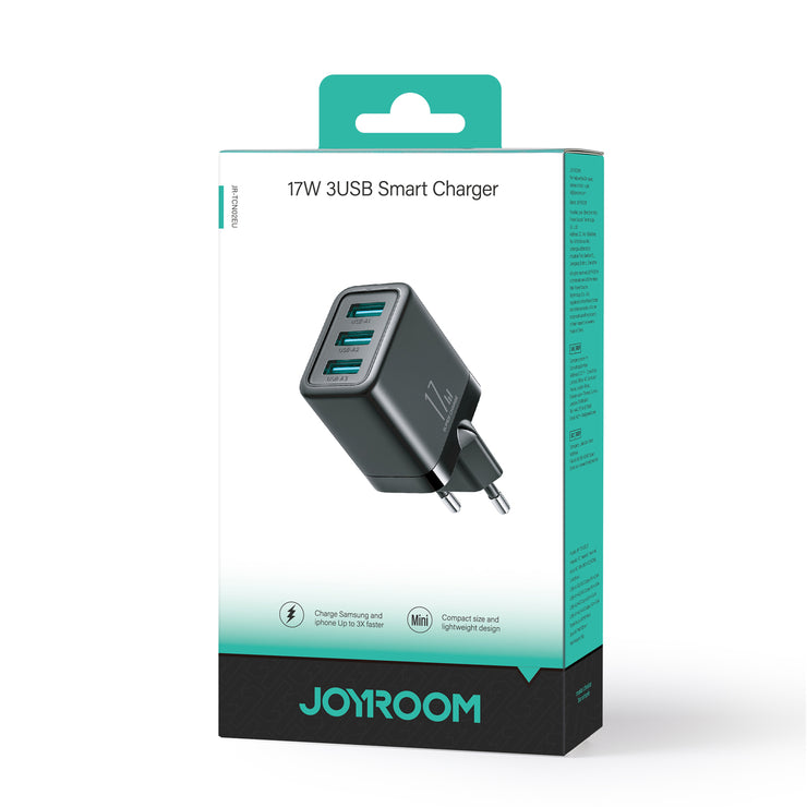 JR-TCN02 3.4A 3USB Charger-Black EU/UK/US