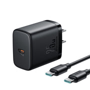 TCF11 PD 25W Mini intelligent fast charger with C TO C cable  EU/UK/US