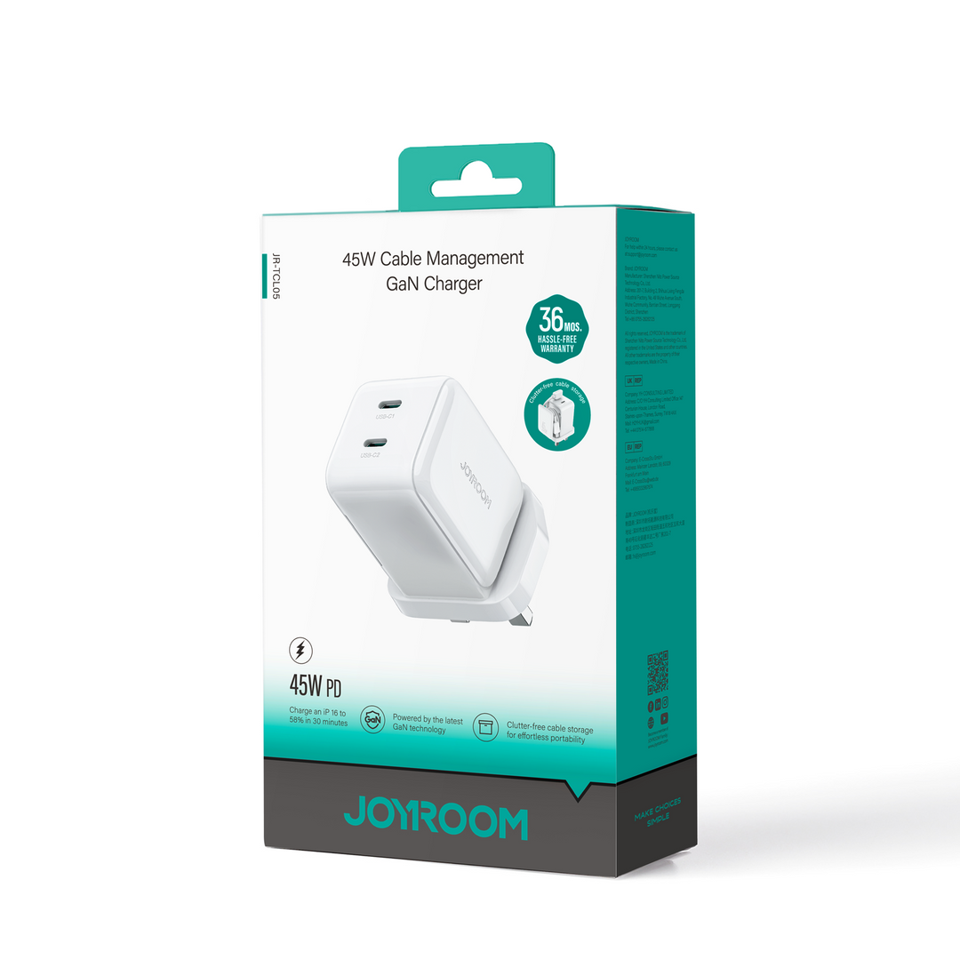 JOYROOM 45W Cable Management GaN Charger-B2B