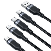 S-1T4018A18 Multi-Use 3.5A Lightning*2+Type-C+Micro4-in-1 Data Cable 1.2m-Black