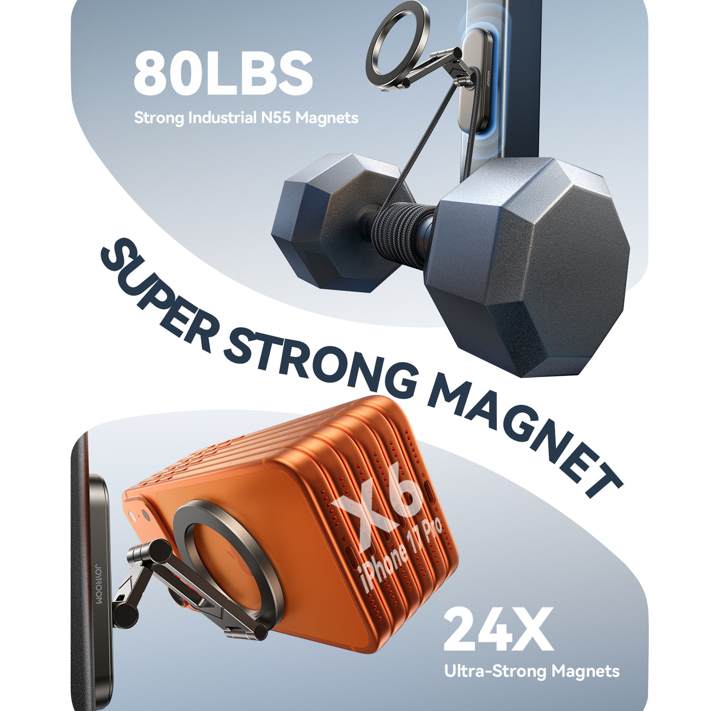 JR -ZS520 Magnetic Phone Holder Black