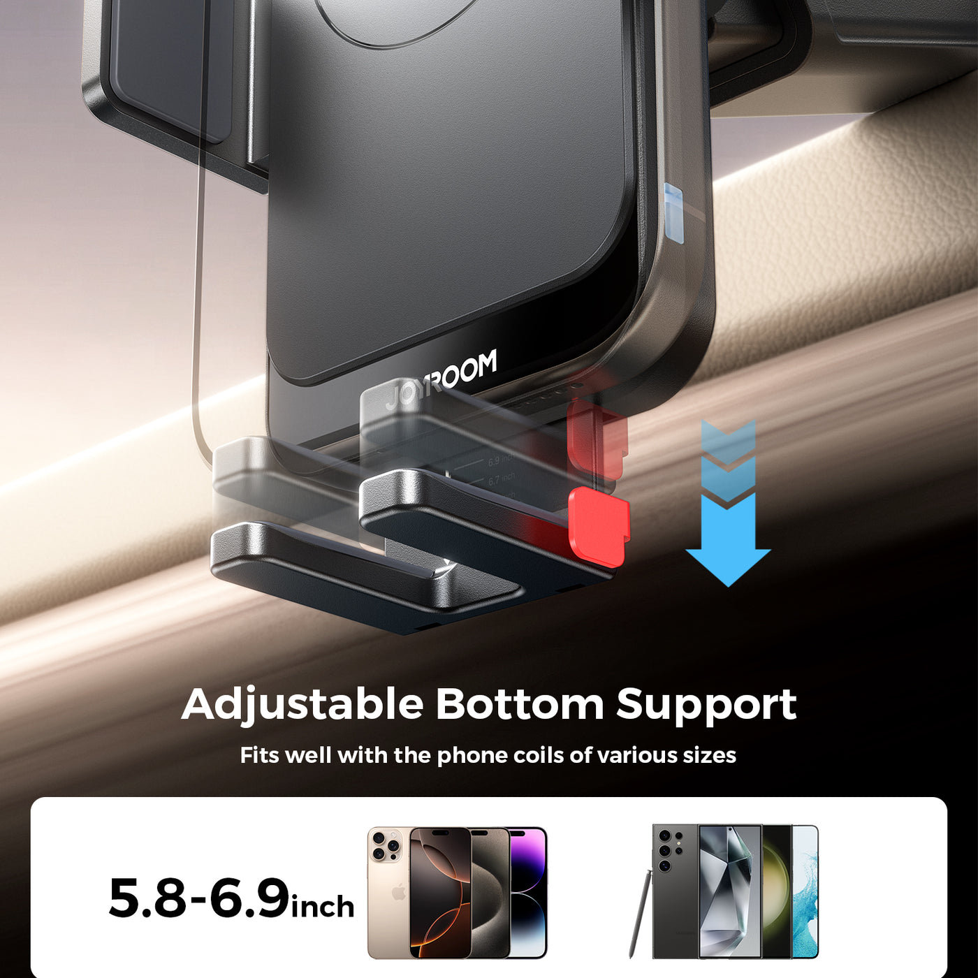 JR-ZS241S Wireless Car Charger Holder-Black