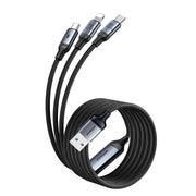 SA21-1T3 Speedy Series 100W 3-in-1 Fast Charging Cable ( L+C+M) 1.2m-Black