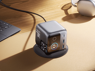 JR-TRD01 JOYROOM PODIX 140W 5-Port Desktop GaN Charger-Dark Gray