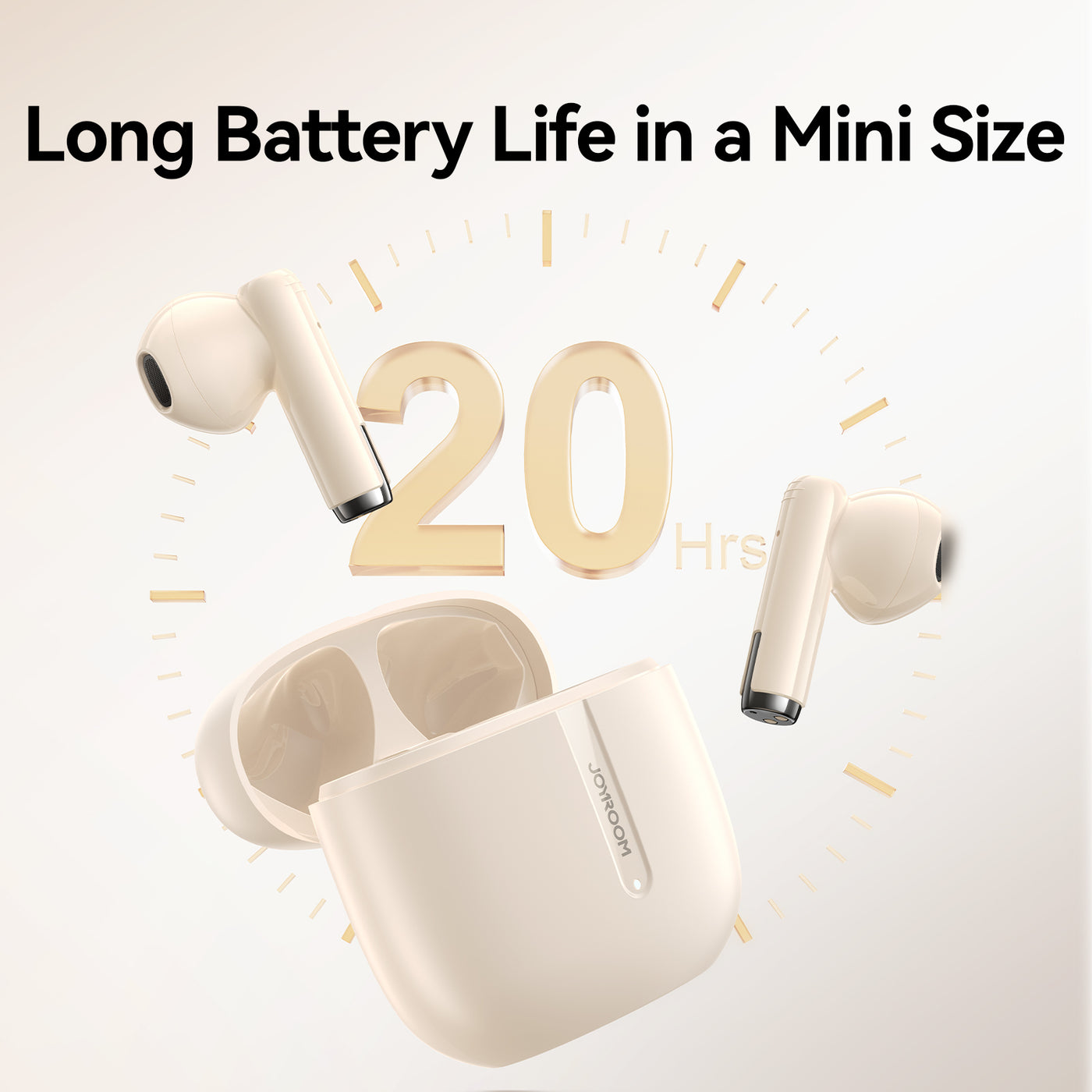 JR-PB3 True Wireless Bluetooth Earphones Beige