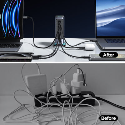 JR-TCM02 65W Multi-port Charger-Dark Gray