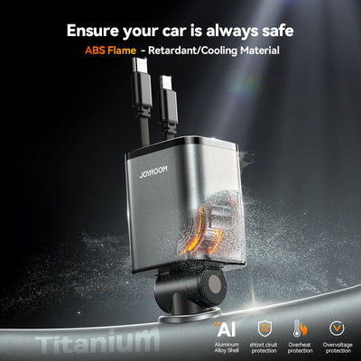JR-CCL05 30W 4-in-1 Retractable Cable Car Charger