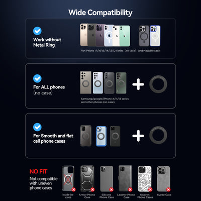 JR -ZS520 Magnetic Phone Holder Black