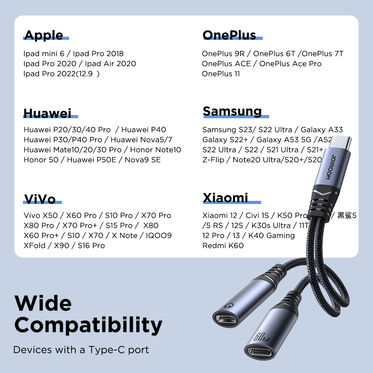 SY-C03 Audio-Transfer Series 2-in-1 Audio Adapter (Type-C to Dual Type-C)-Black