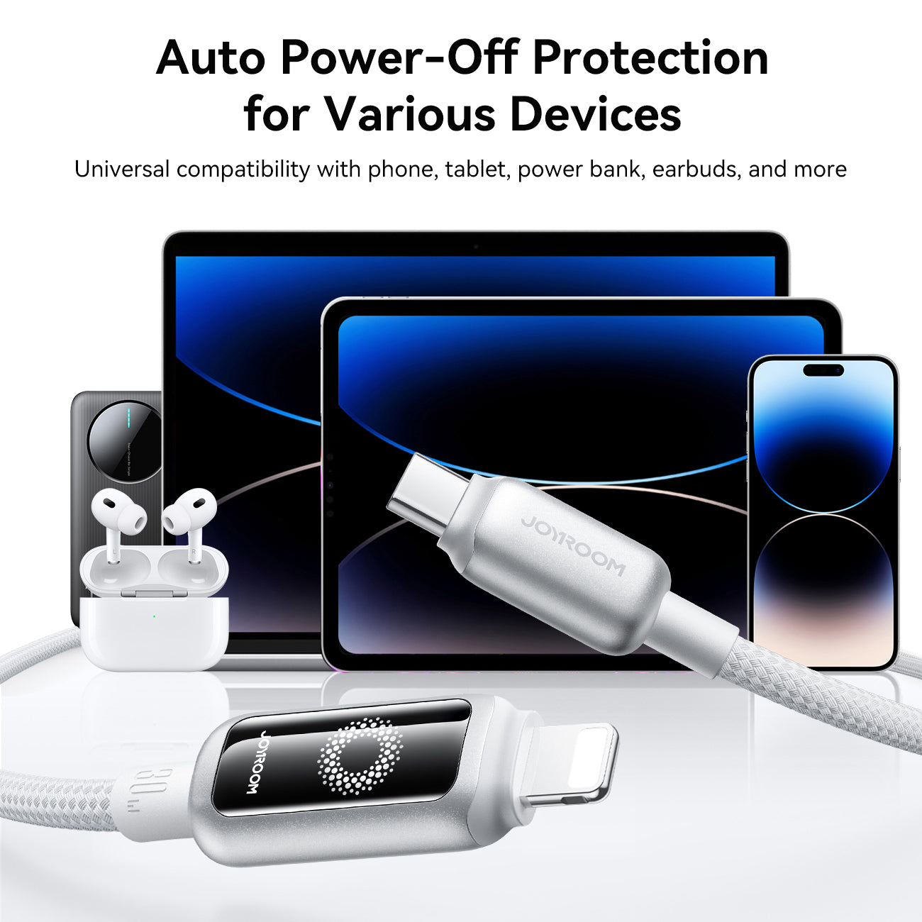 S-A55 100W/66W/30W/3A CC/CL/Type c/Lightning StarFlight Series 3A Auto Power-Off Fast Charging Data Cable 1.2m