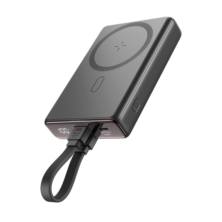 JR-PBM01 20W Magnetic Wireless Power Bank with Built-in Cable&Kickstand 10000mAh