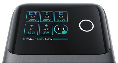 JR-TRD01 JOYROOM PODIX 140W 5-Port Desktop GaN Charger-Dark Gray