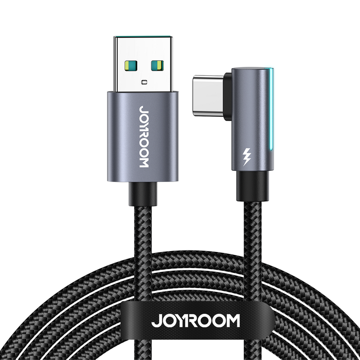 S-AC027A17/S-AL012A17 3A/2.4A Type-C/Lightning Right Angle Fast Charging Data Cable 1.2M/2M