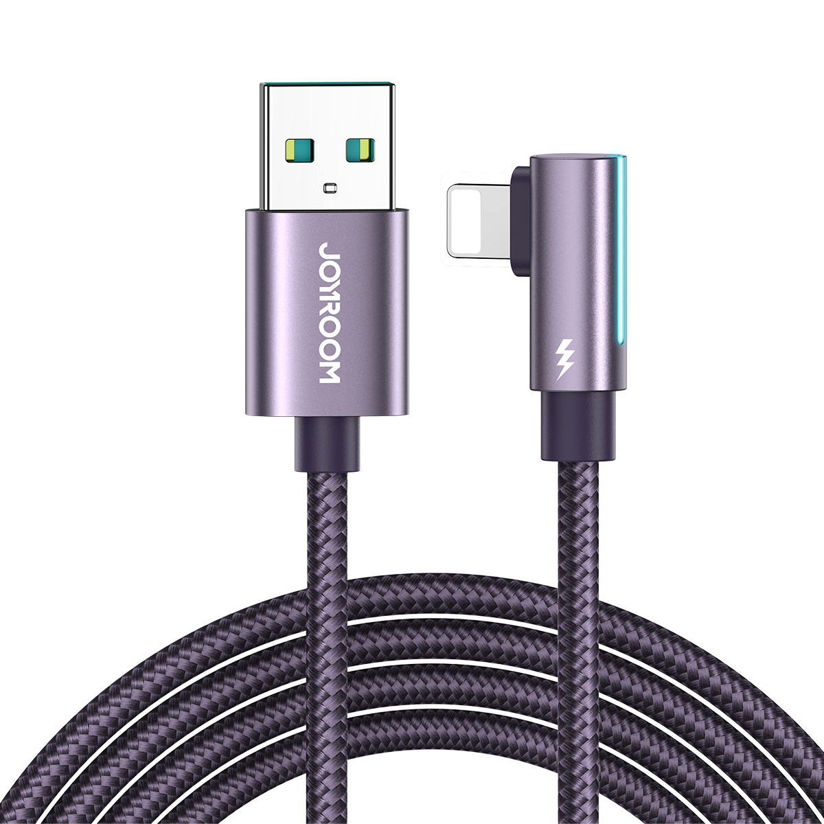 S-AC027A17/S-AL012A17 3A/2.4A Type-C/Lightning Right Angle Fast Charging Data Cable 1.2M/2M