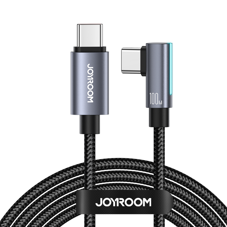 S-CC100A17  100W Type-C to Type-C Right Angle Fast Charging Data Cable 1.2M/2M