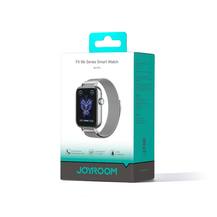 JR-FT5 New Color Waterproof IP68 Smartwatch With Silicone Black Strap Answer/Make Call