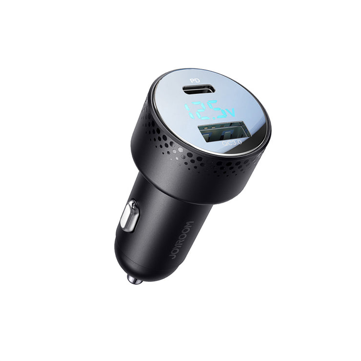 JR-CCD01 53W Dual-Port (A+C) Digital Display Car Charger-Black