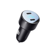 JR-CCD02 70WDual-Port (PD*2) Digital Display Car Charger-Black