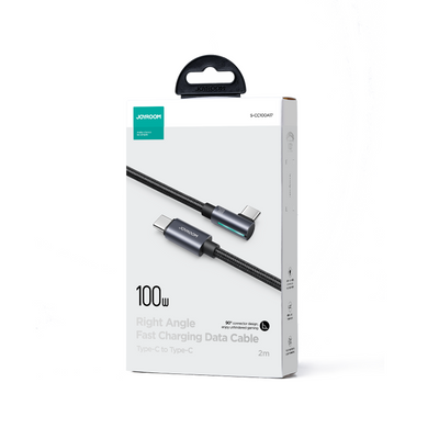 S-CC100A17  100W Type-C to Type-C Right Angle Fast Charging Data Cable 1.2M/2M