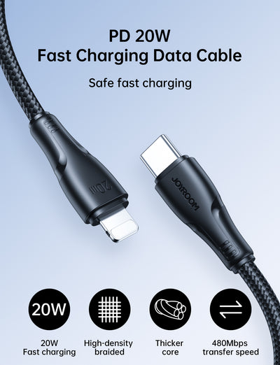 S-CL020A11 Nylon Type-C to Lightning 20W 0.25M/1M/2M/3M