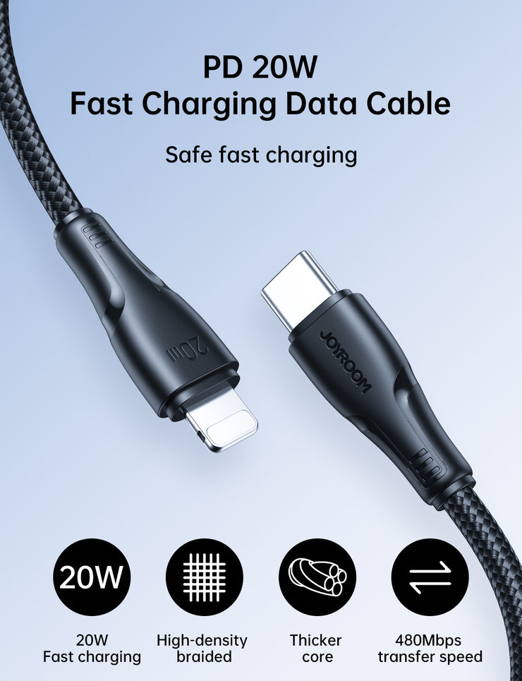 S-CL020A11 Nylon Type-C to Lightning 20W 0.25M/1M/2M/3M