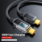 S-CC100A4 100W Digital Display Fast Charging Data Cable 1.2m Type c to Type c Cable